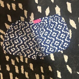 Geometric Blue and White Shorts